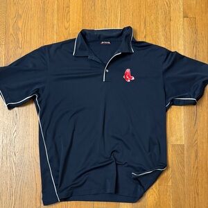 Antigua Men's Navy Polo with Red Logo Red Sox